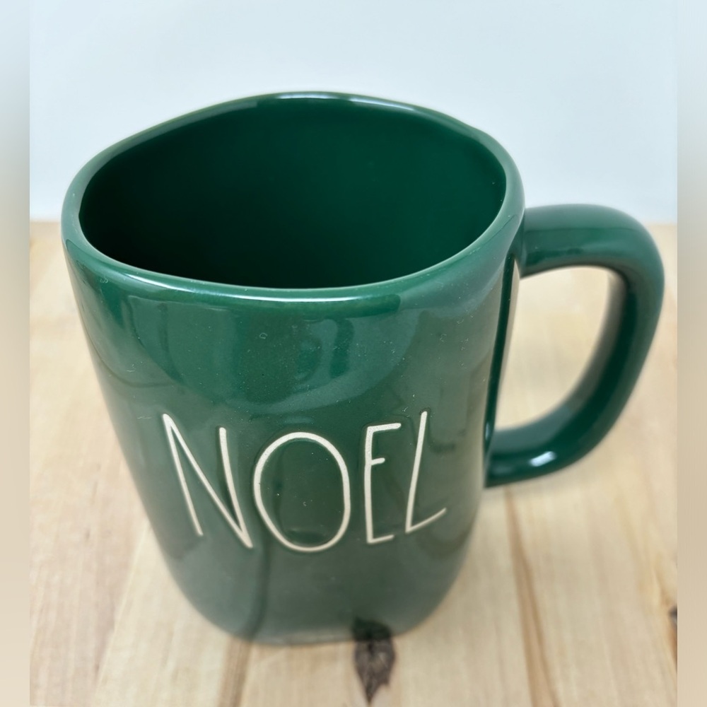 Rae Dunn NOEL Mug Green Ceramic with White Lettering New